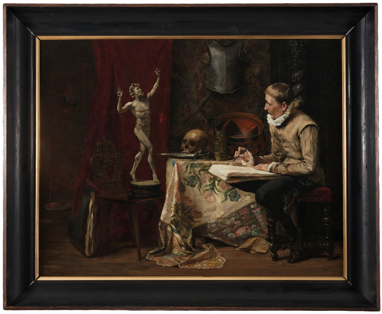 The Artist's Studio, with Selfportrait by Hugo Birger,A3(16x12")Poster