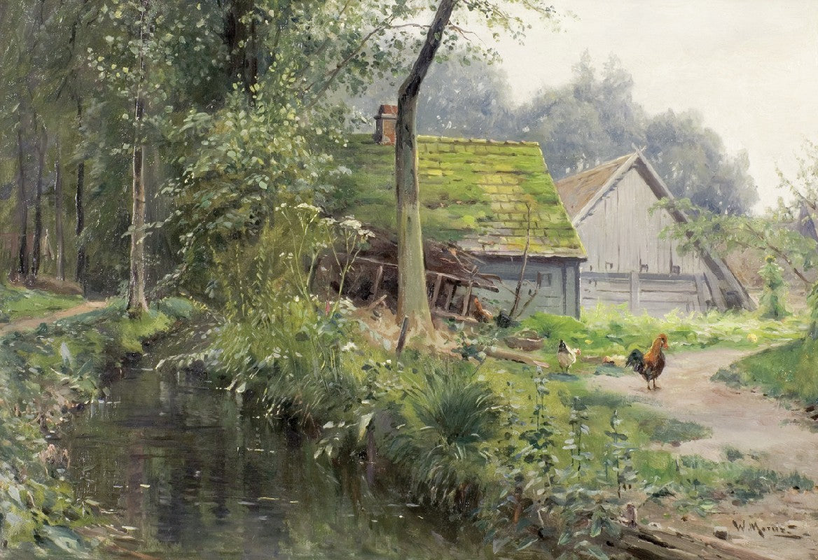 In Spreewald, vintage artwork by Walter Moras, 12x8" (A4) Poster