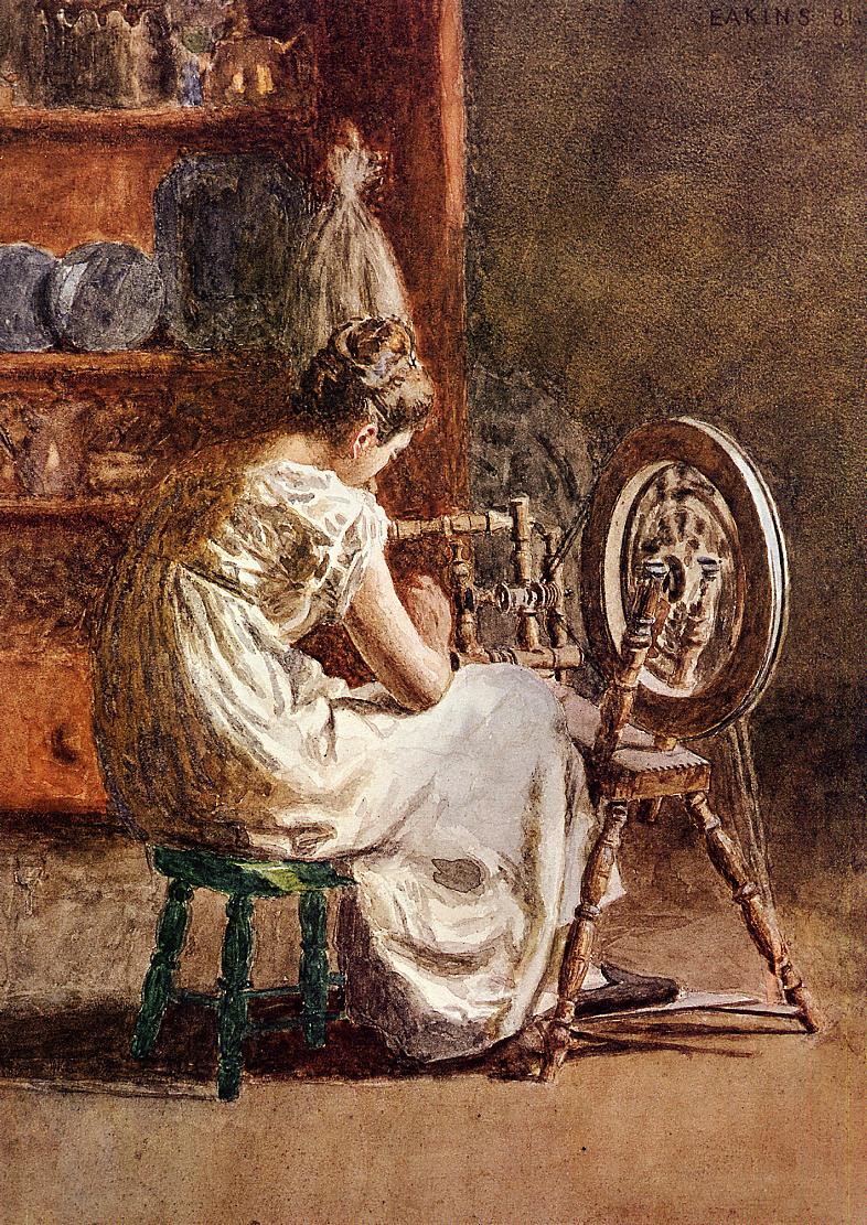 Homespun, vintage artwork by Thomas Eakins, 12x8" (A4) Poster