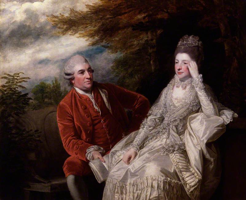 David Garrick; Eva Maria Garrick, nee Veigel, vintage artwork by Sir Joshua Reynolds, 12x8" (A4) Poster