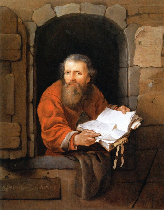 A Notary with a Book, vintage artwork by Gabriël Metsu, 12x8" (A4) Poster