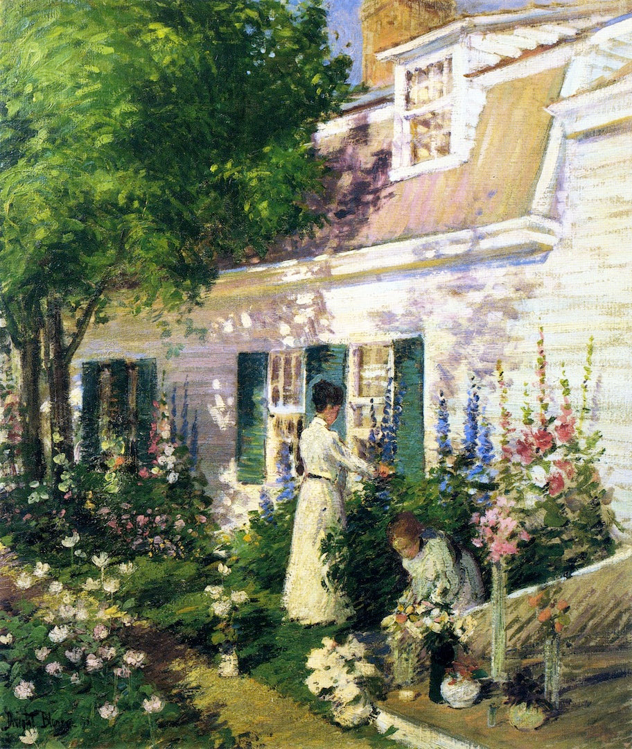 Among the Hollyhocks by Dwight Blaney,A3(16x12")Poster