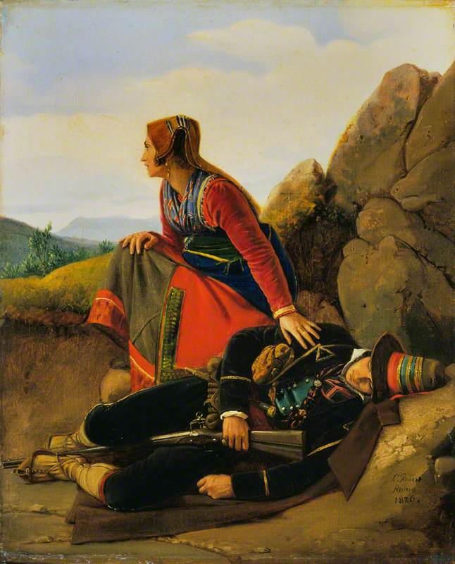 The Brigand Asleep, vintage artwork by Leopold Robert, A3 (16x12") Poster Print