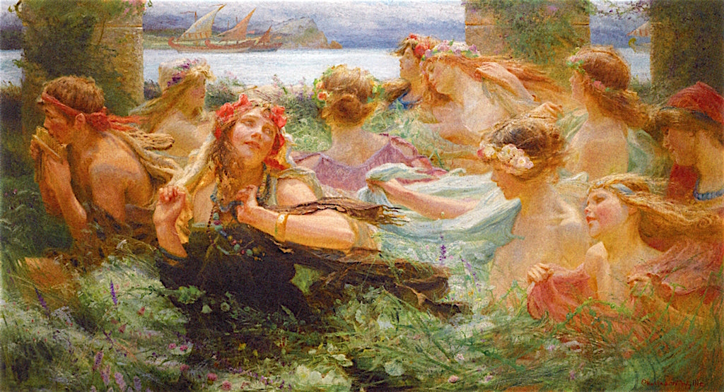 On the Way to the Festival, vintage artwork by Charles William Wyllie, 12x8" (A4) Poster