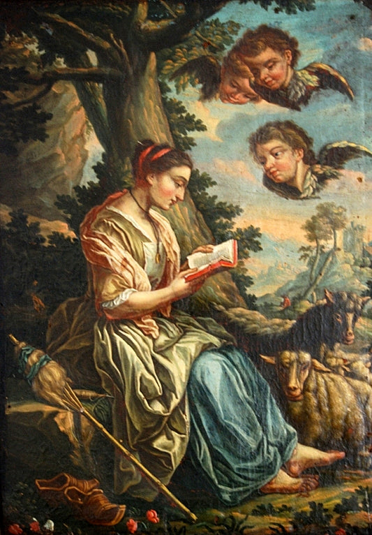 St Genevieve, vintage artwork by Abraham-Louis Van Loo, 12x8" (A4) Poster