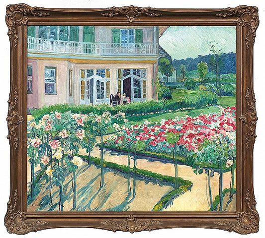 Wannsee,  Villa with Rose Garden, vintage artwork by Philipp Franck, 12x8" (A4) Poster