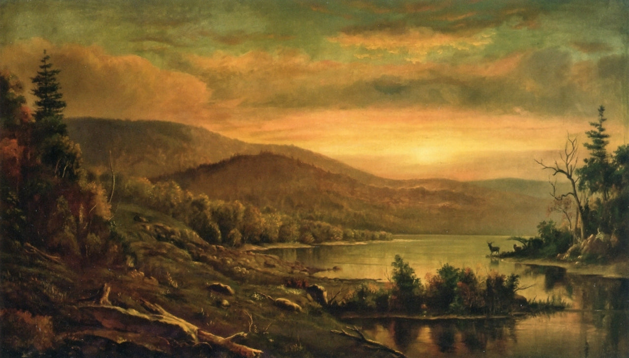 Sunset over a River, vintage artwork by Homer Dodge Martin, 12x8" (A4) Poster