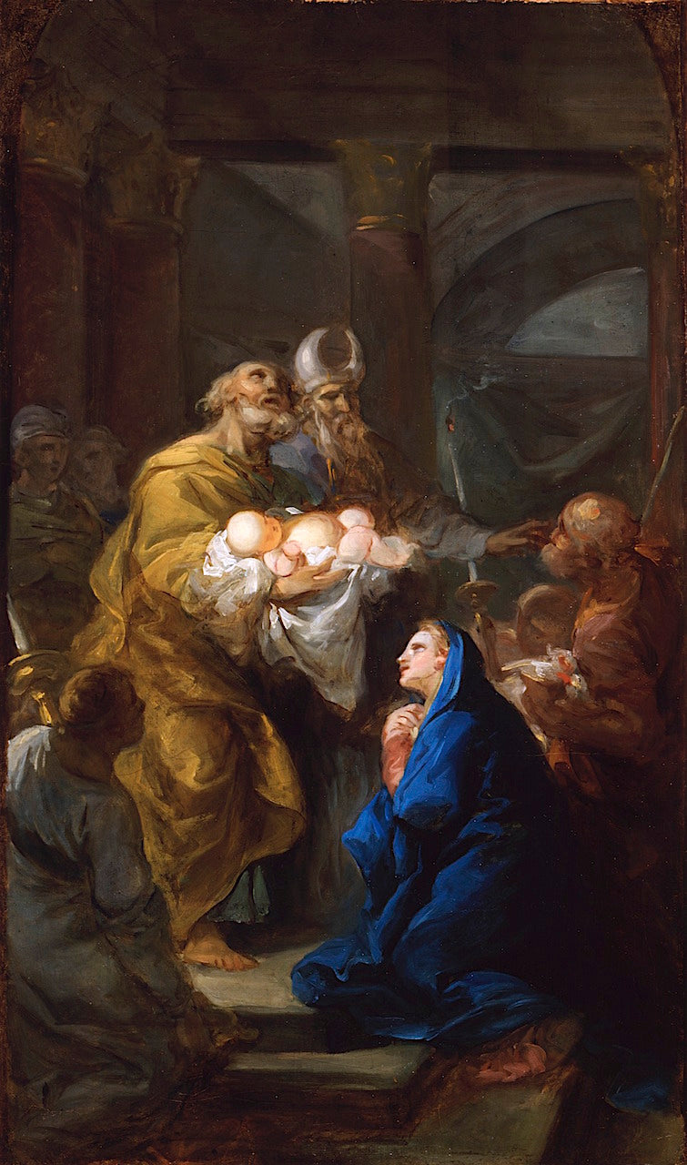 Presentation of Christ in the Temple, vintage artwork by Vicente López y Portaña, 12x8" (A4) Poster