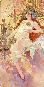 The Four Seasons: Fall, vintage artwork by Alfons Mucha, 12x8" (A4) Poster