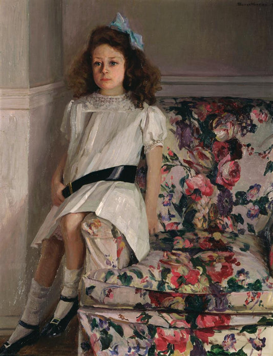 A Young Girl (Daughter of Walter S. Martin), vintage artwork by Susan Watkins, 12x8" (A4) Poster