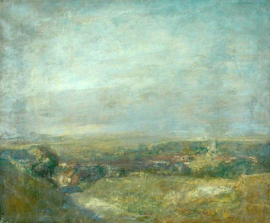 Morning, Aldbourne, vintage artwork by Ambrose McEvoy, 12x8" (A4) Poster
