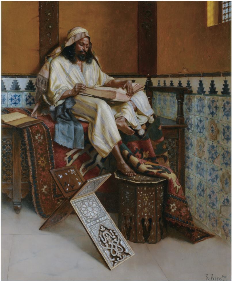 The Scholar, vintage artwork by Rudolf Ernst, 12x8" (A4) Poster