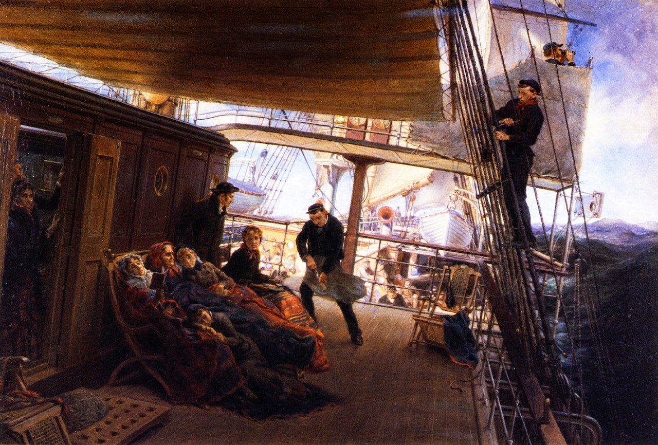 In the Roaring Forties, vintage artwork by Edward Lamson Henry, 12x8" (A4) Poster
