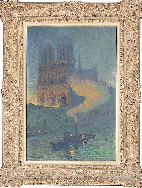 Notre Dame at Night by Thomas Buford Meteyard,A3(16x12")Poster