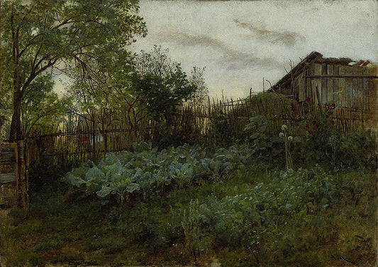 The Back Garden, vintage artwork by Adolph von Menzel, A3 (16x12") Poster Print