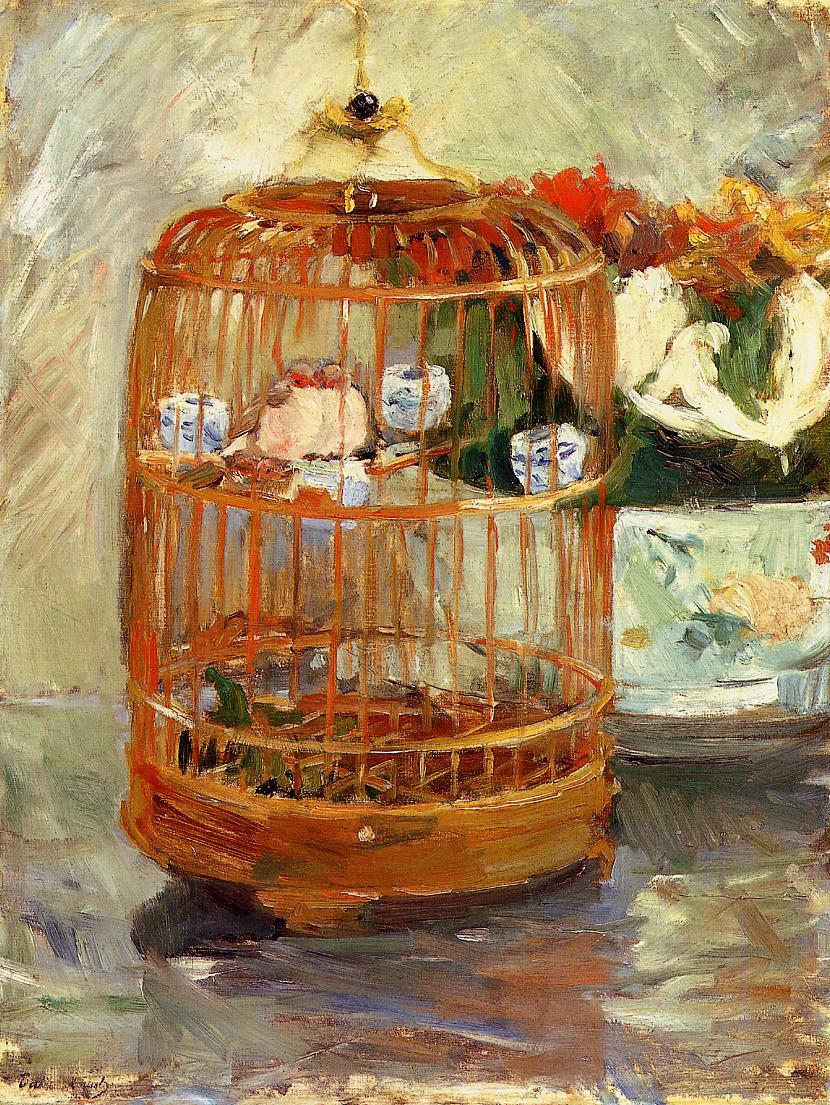 The Cage, vintage artwork by Berthe Morisot, 12x8" (A4) Poster