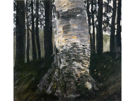 Birch in a Forest, vintage artwork by Gustav Klimt, 12x8" (A4) Poster