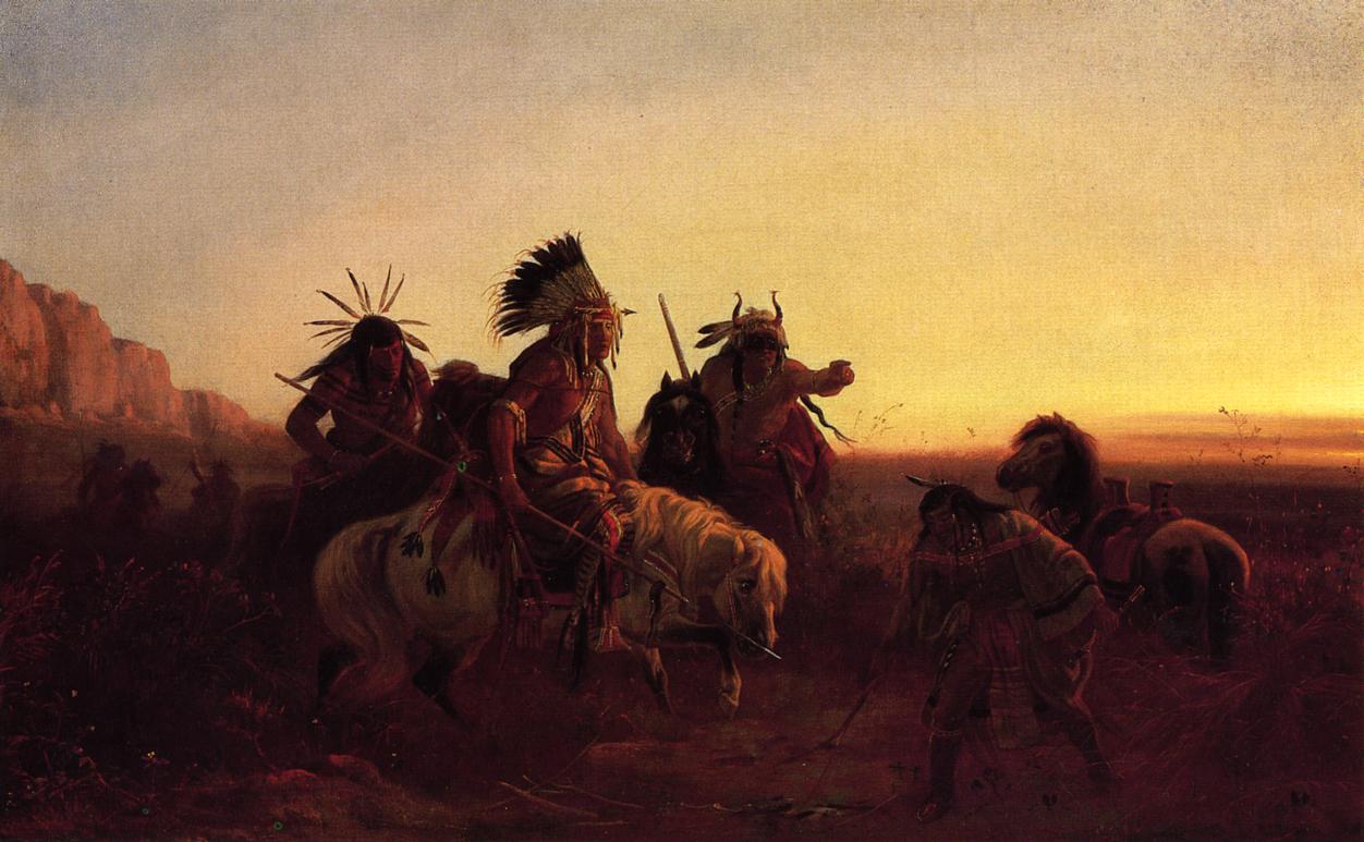 The Lost Trail, vintage artwork by Karl Ferdinand (Carl or Charles) Wimar, 12x8" (A4) Poster