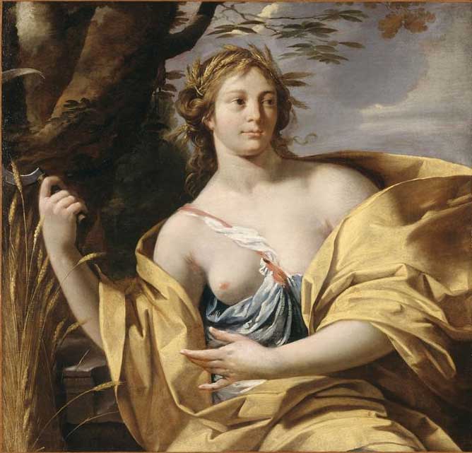 Ceres, goddess of the harvests, vintage artwork by Simon Vouet, 12x8" (A4) Poster
