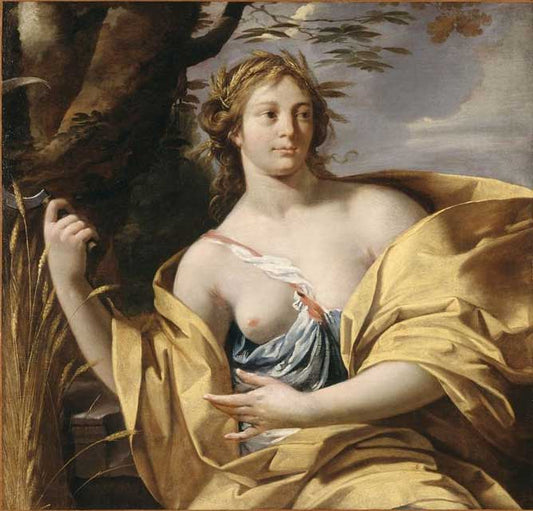 Ceres, goddess of the harvests, vintage artwork by Simon Vouet, 12x8" (A4) Poster