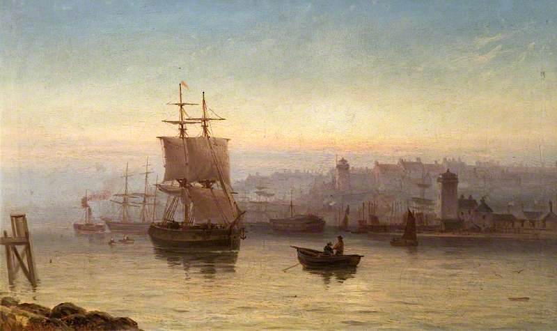 The Mouth of the River Tyne, North Bank, vintage artwork by Duncan Fraser McLea, 12x8" (A4) Poster