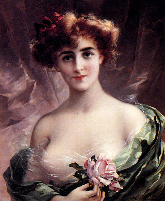 The Pink Rose by Emile Vernon,16x12(A3) Poster