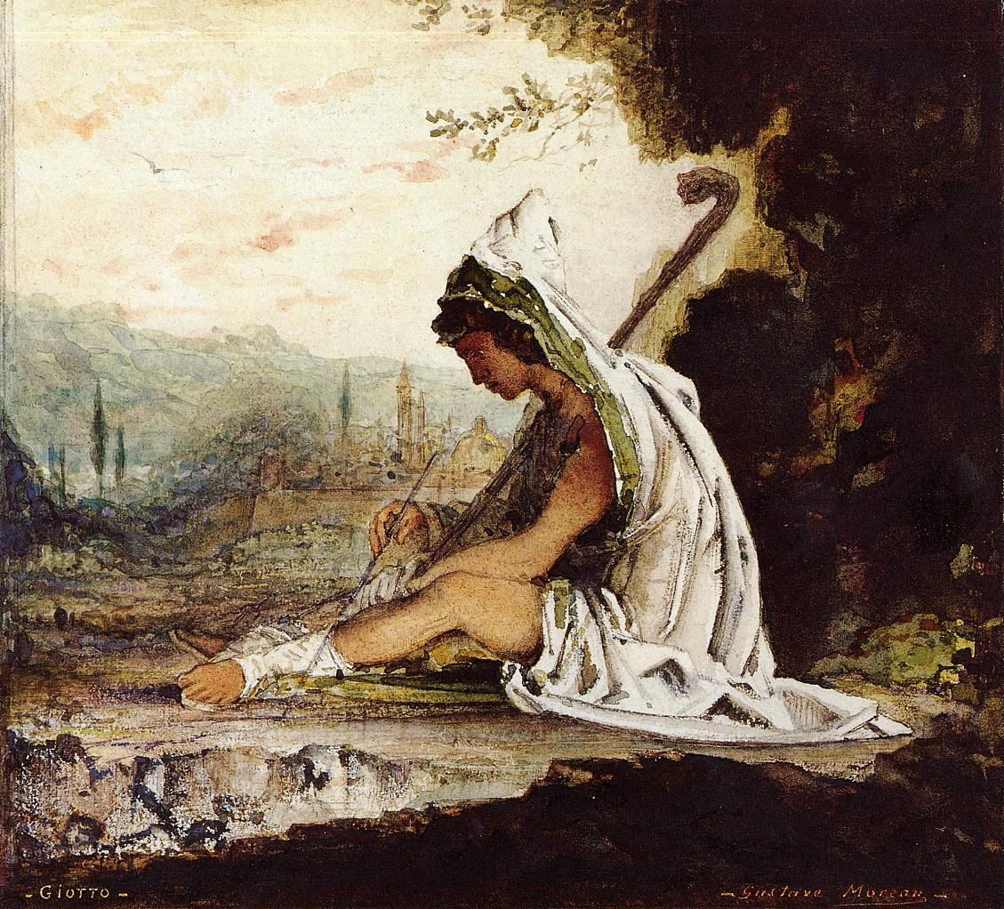 Giotto, vintage artwork by Gustave Moreau, 12x8" (A4) Poster