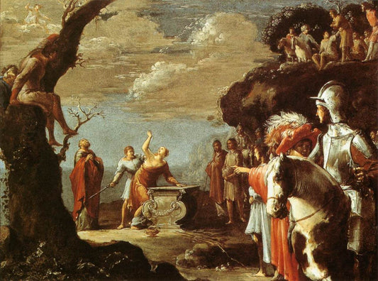 The Sacrifice of Iphigeneia, vintage artwork by Leonaert Bramer, 12x8" (A4) Poster