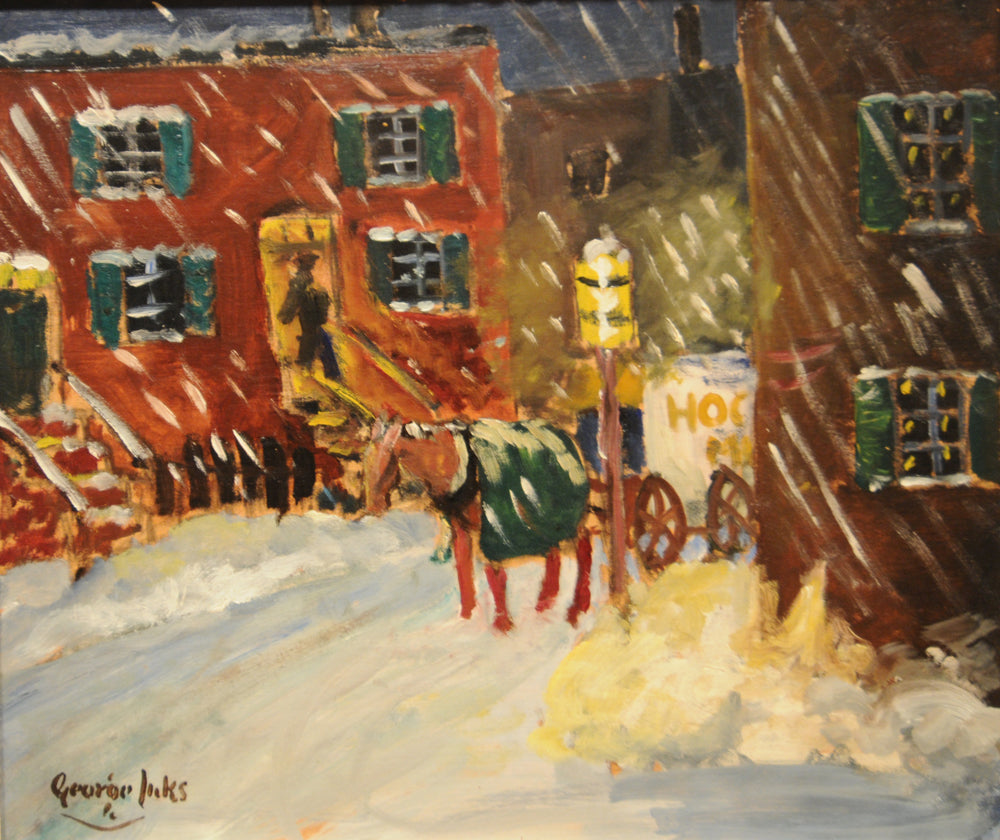 Milk Wagon, vintage artwork by George Luks, 12x8" (A4) Poster