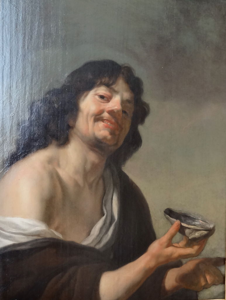 Man Eating Oysters, vintage artwork by Jacob Adriaensz. Backer, 12x8" (A4) Poster