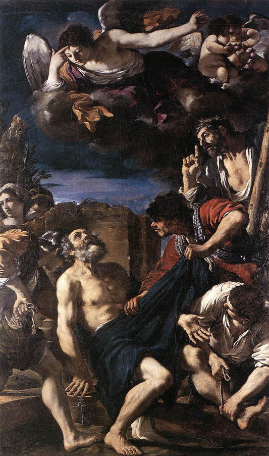 The Martyrdom of Saint Peter, vintage artwork by Guercino, 12x8" (A4) Poster