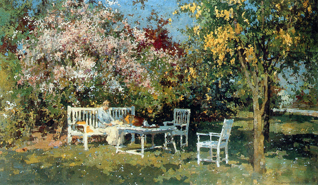 Garden with Blossoming Tree by Cornelis Vreedenburgh,16x12(A3) Poster
