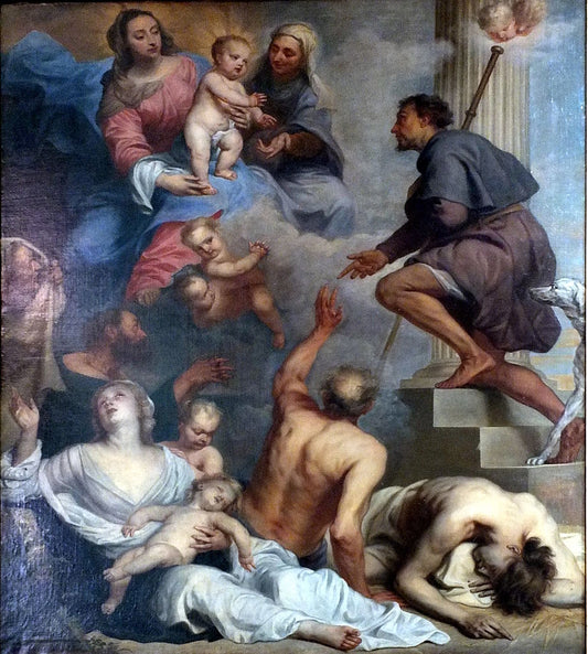 Saint Roch Speaks in favour of the Lepers, vintage artwork by Gaspard de Crayer, 12x8" (A4) Poster