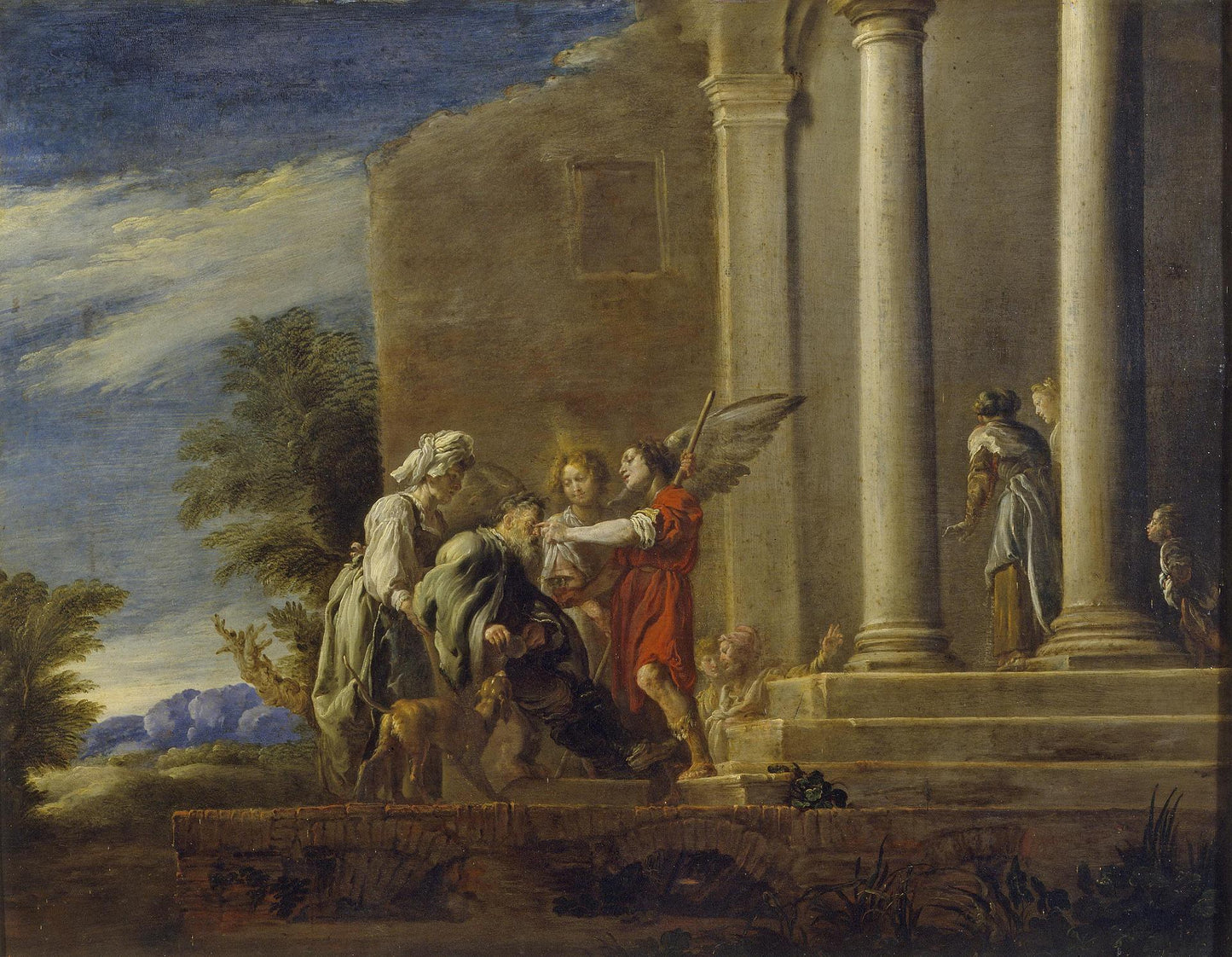 The Healing of Tobit, vintage artwork by Domenico Fetti, 12x8" (A4) Poster