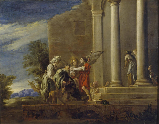 The Healing of Tobit, vintage artwork by Domenico Fetti, 12x8" (A4) Poster