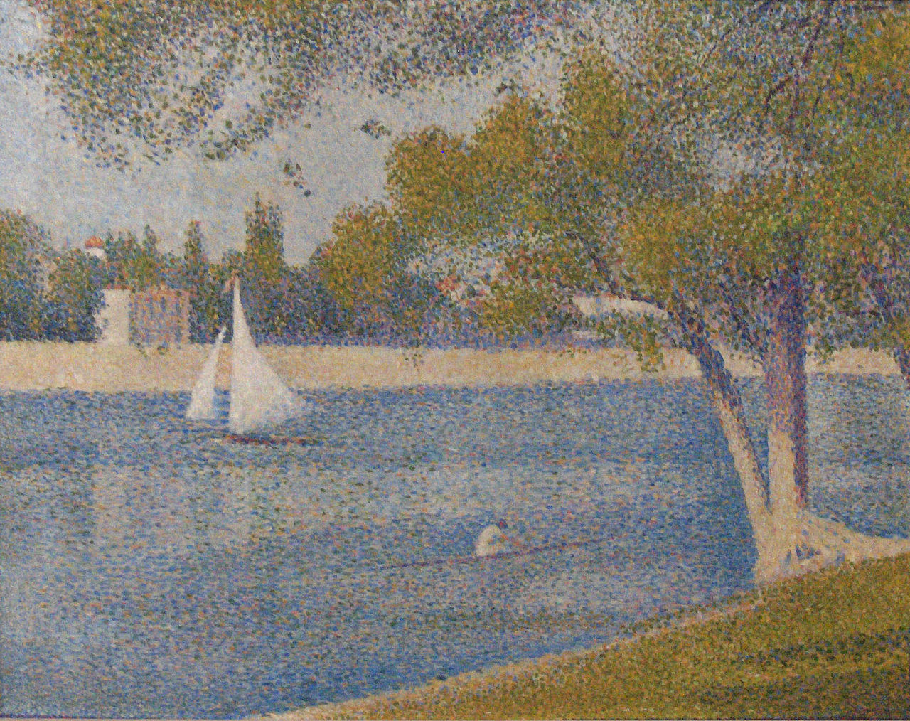 The River Seine at La Grande-Jatte, vintage artwork by Georges Seurat, 12x8" (A4) Poster
