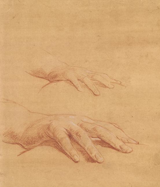 The Fall of Simon the Magician (plus a study of a Hand), vintage artwork by Pompeo Batoni, 12x8" (A4) Poster