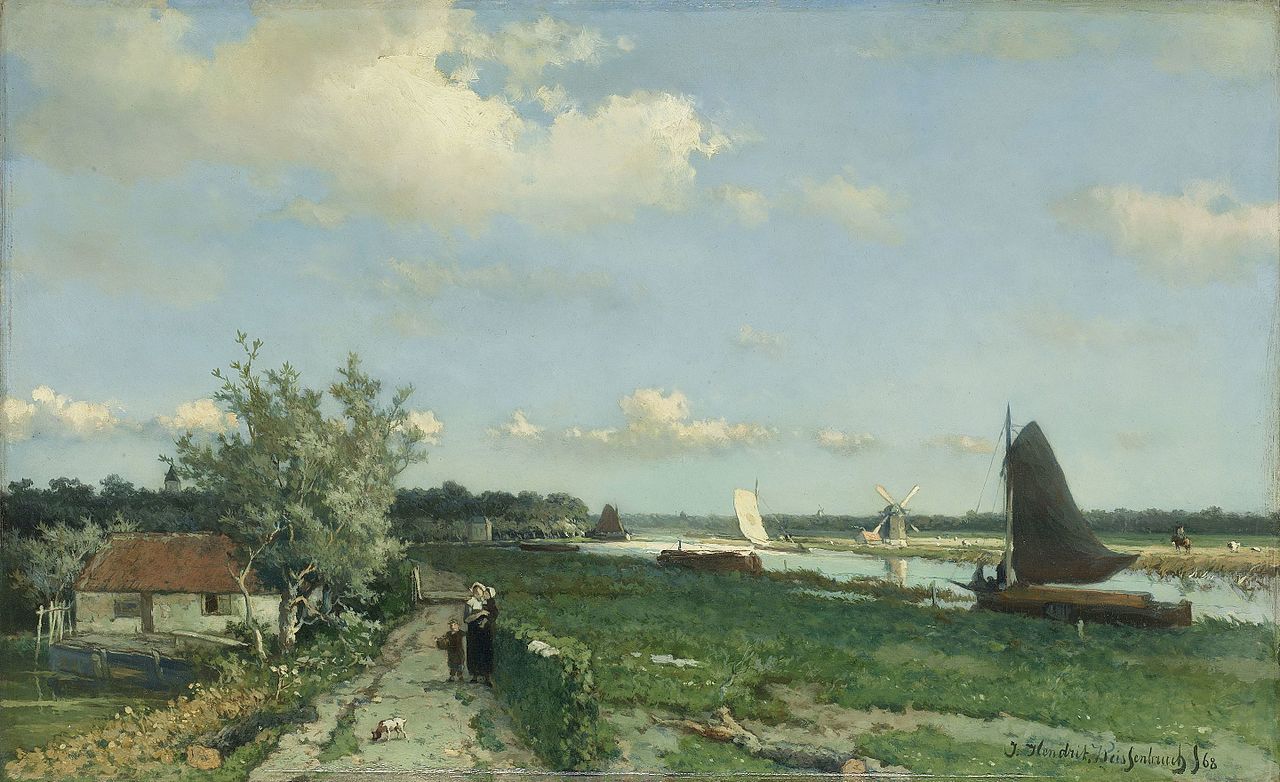 The View at Geestbrug, vintage artwork by Johan Hendrik Weissenbruch, 12x8" (A4) Poster
