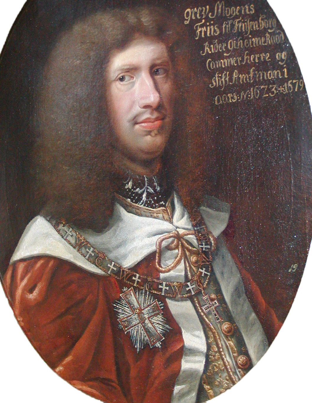 Portrait of Mogens Frijs, vintage artwork by Abraham Wuchters, 12x8" (A4) Poster
