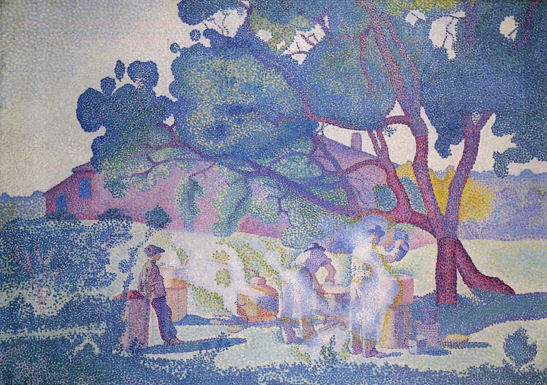 The Farm, Morning, vintage artwork by Henri-Edmond Cross, 12x8" (A4) Poster