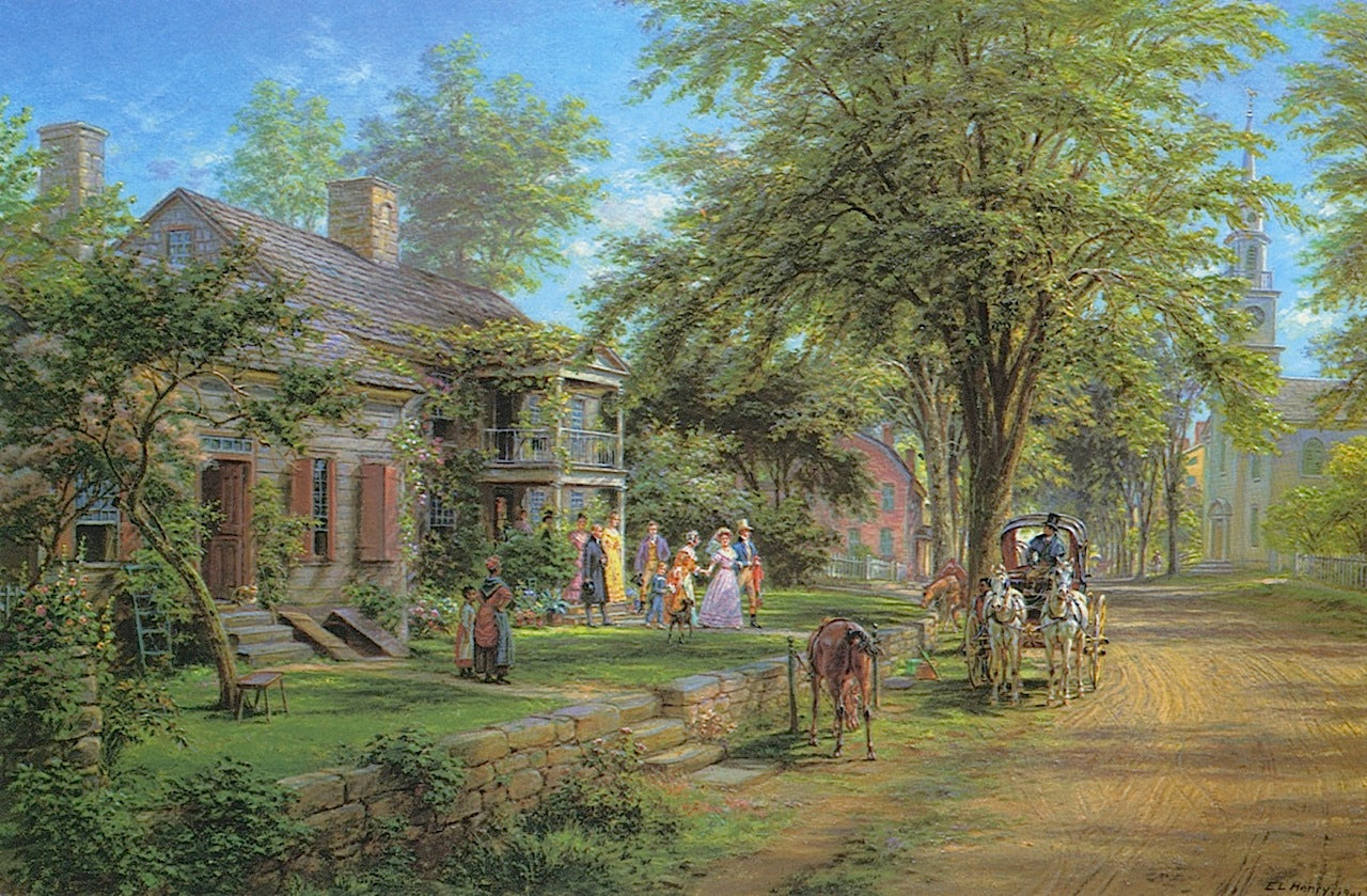 The Departure, vintage artwork by Edward Lamson Henry, 12x8" (A4) Poster