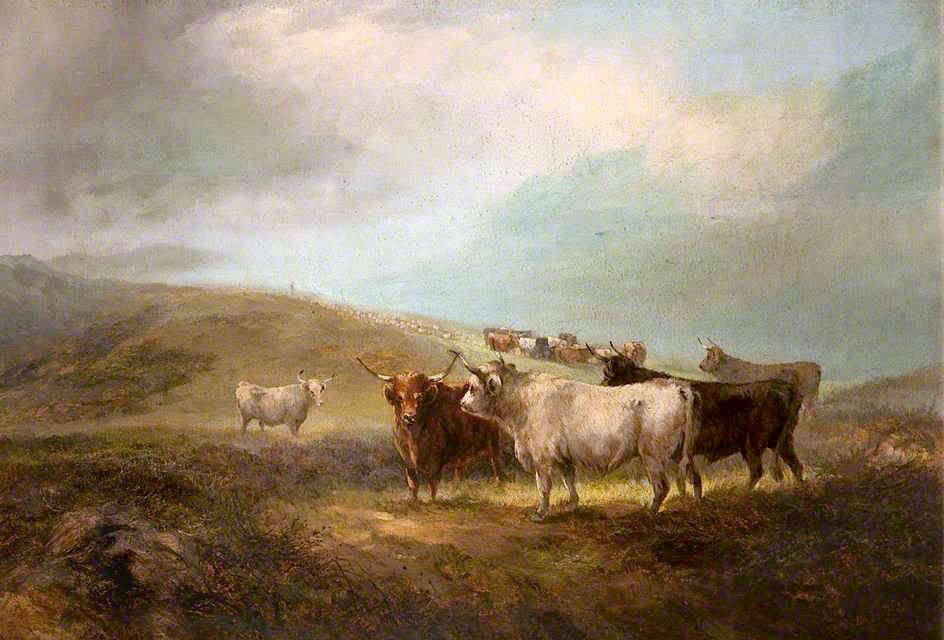 On the Way to Lowland Pastures, vintage artwork by Thomas Henry Gibb, 12x8" (A4) Poster