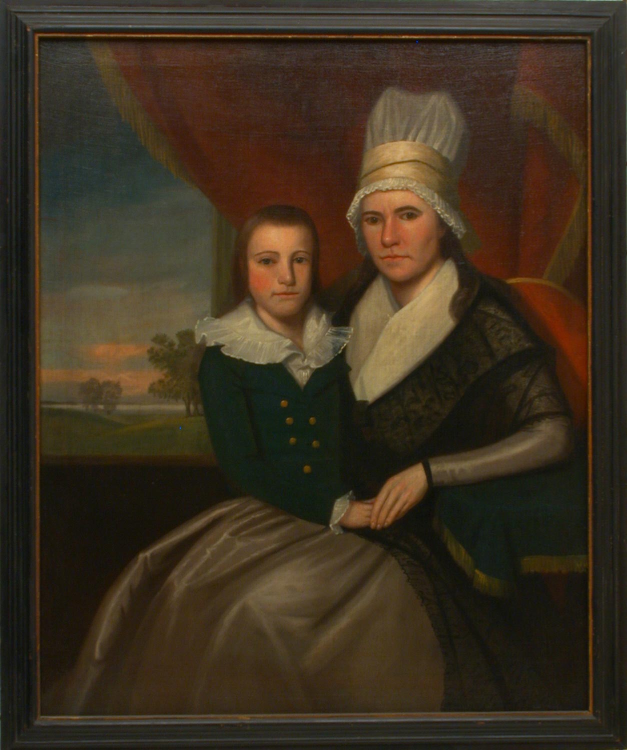 Portrait of Sara Bradley Baldwin and Her Son, vintage artwork by Ralph Earl, 12x8" (A4) Poster