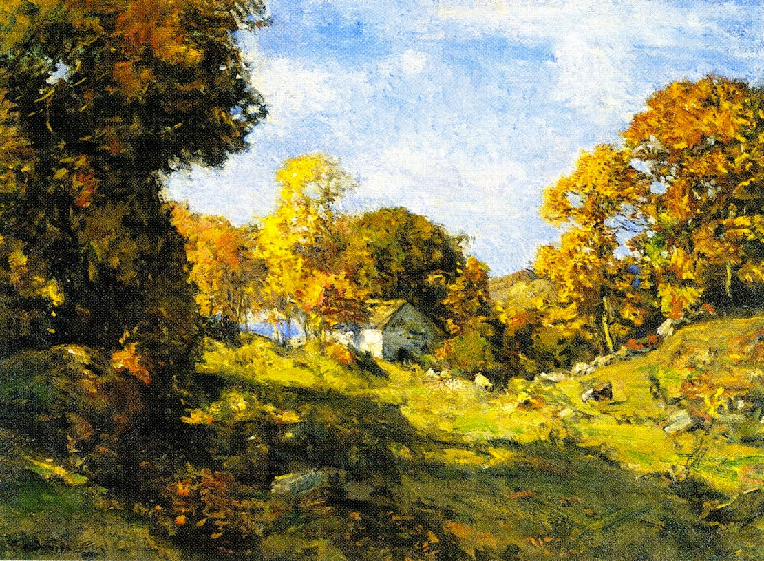 Autumn on the Farm, vintage artwork by Charles Harold Davis, 12x8" (A4) Poster