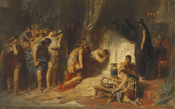 Death of Alexander the Great, vintage artwork by Carl Theodor von Piloty, 12x8" (A4) Poster
