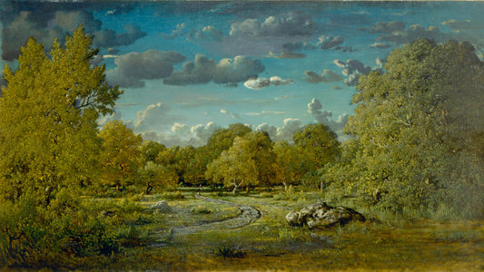 A Clearing in the Forest of Fontainebleau, vintage artwork by Theodore Rousseau, A3 (16x12") Poster Print