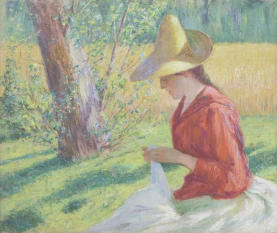 Suzanne Hoschede-Monet Sewing by John Leslie Breck,A3(16x12")Poster