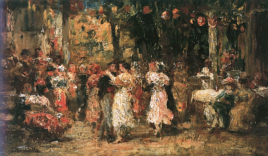 At the Ball, vintage artwork by Adolphe-Joseph-Thomas Monticelli, 12x8" (A4) Poster