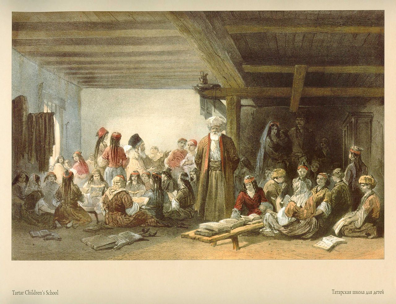 Tatar School, vintage artwork by Carlo Bossoli, A3 (16x12") Poster Print