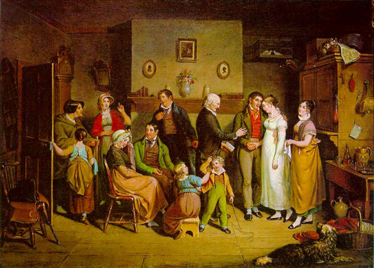 Country Wedding; Bishop White Officiating, vintage artwork by John Ludwig Krimmel, 12x8" (A4) Poster
